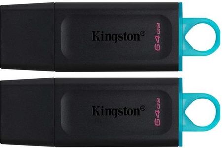 Kingston 64GB USB3.2 Gen 1 DataTraveler Exodia Black+Teal 2 Pieces (DTX64GB2P)
