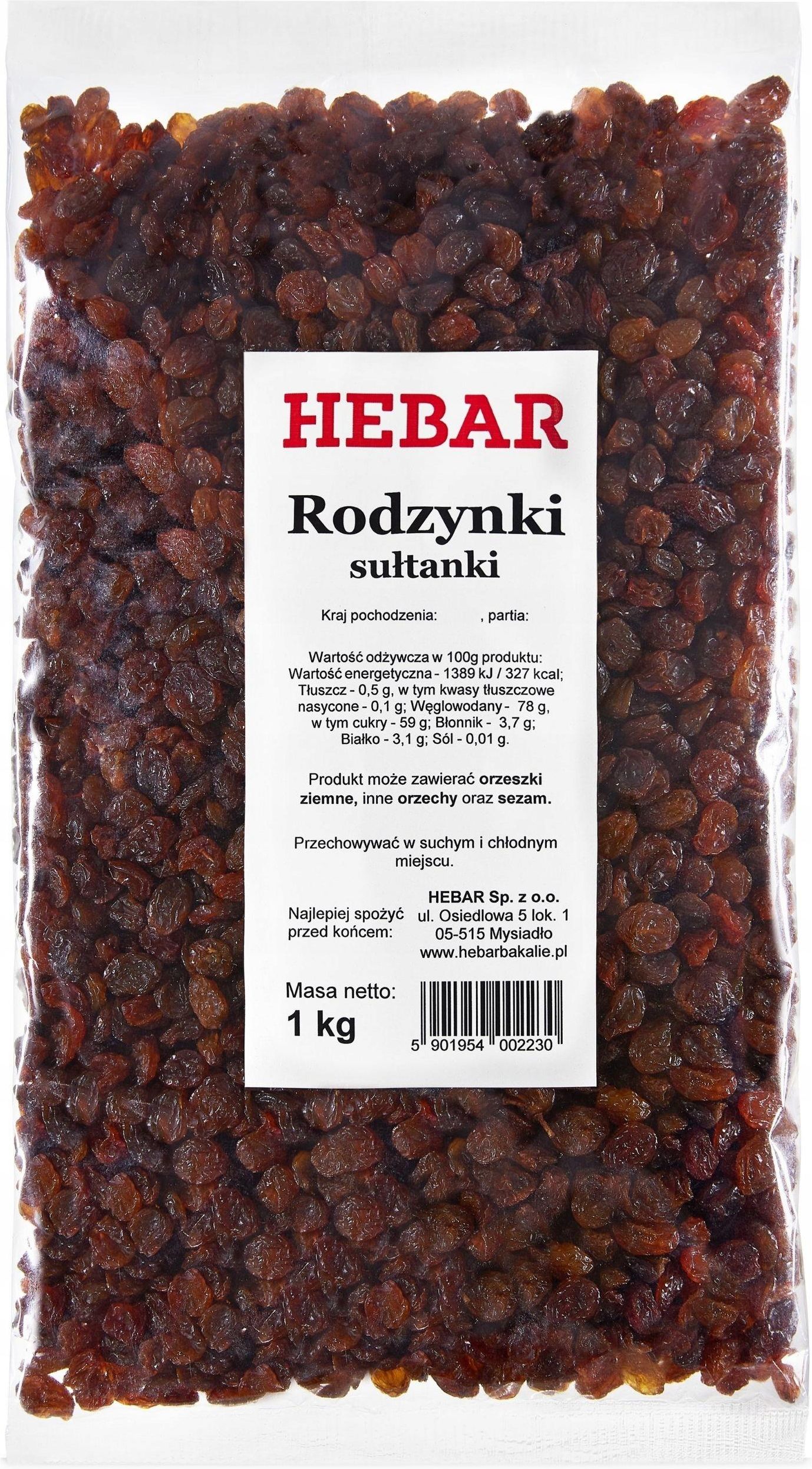Hebar Rodzynki Sułtanki 1kg Ceny i opinie Ceneo.pl