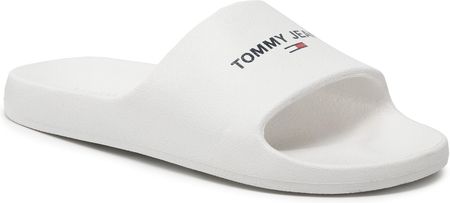 Klapki TOMMY JEANS - Essential Pool Slide EN0EN01817 Ecru