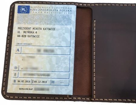 Skórzane etui portfel na karty dokumenty banknoty