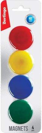 Magnesy do tablic okrągłe Berlingo 40mm 4 sztuk mix kolorów