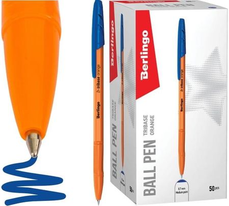 Berlingo Długopis Kulkowy Tribase Orange 0.7Mm Niebieski 50szt.