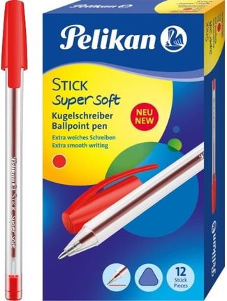 Pelikan Długopis Stick Super Soft K86 Czerwony 12szt.