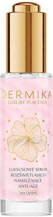 Dermika Luxury Placenta Serum Rozświetlająconawilżające Antiage Na Dzień 30 ml Serum Do Twarzy 30 ml