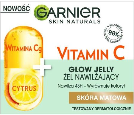 Garnier Vitamin C Żel nawilżający z Witaminą Cg i cytrusem 50 ml