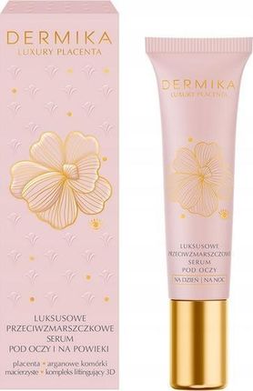 Dermika Luxury Placenta Luksusowe Przeciwzmarszczkowe Serum Pod Oczy I Na Powieki Na Dzień I Na Noc 50Ml