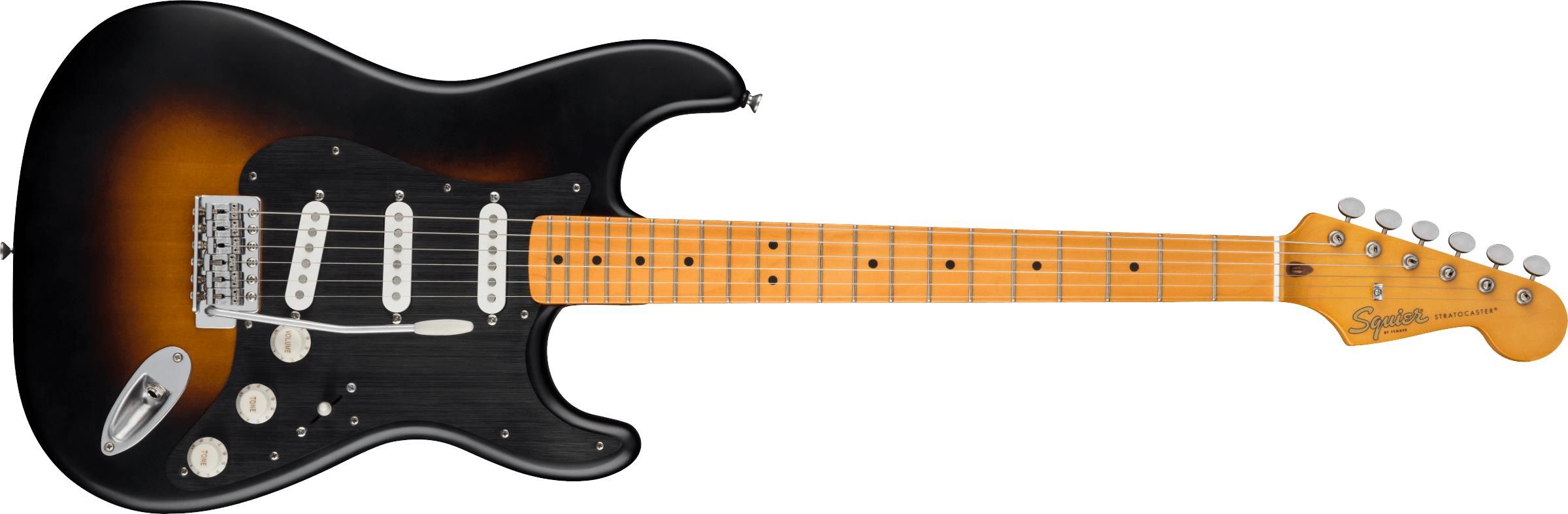 Squier 40th Anniversary Stratocaster , Vintage Edition,MF, Black Anodized Pickguard, Satin Wide