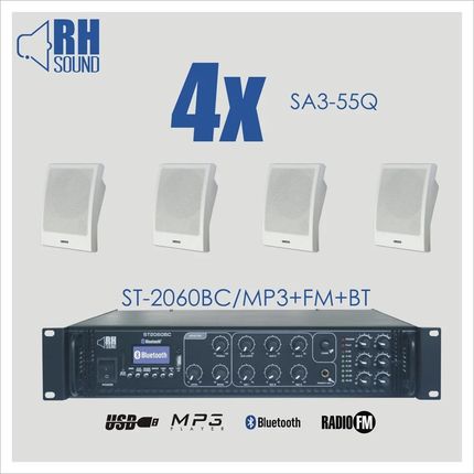 RH Sound ST-2060BC/MP3+FM+BT + 4x SA3-55Q