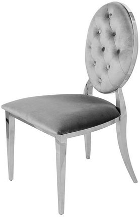 BellaCasa.co Krzesło Ludwik glamour Dark Grey szare krzesła pikowane guzikami