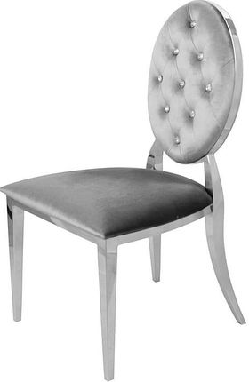 BellaCasa.co Krzesło Ludwik glamour Dark Grey szare krzesła pikowane kryształkami