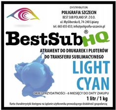 BESTSUB 1L TUSZ SUBLIMACYJNY LIGHT CYAN BEST SUB HQ