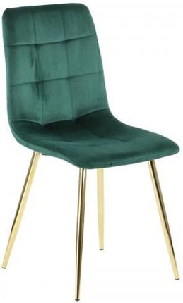 Krzesło do salonu, jadalni i restauracji CN-6004 - zielony - stelaż złoty