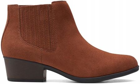 Botki brązowe kowbojki Clarks Adreena Flora 40