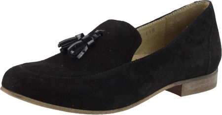 Czarne półbuty damskie Nessi 20704 buty skóra 37