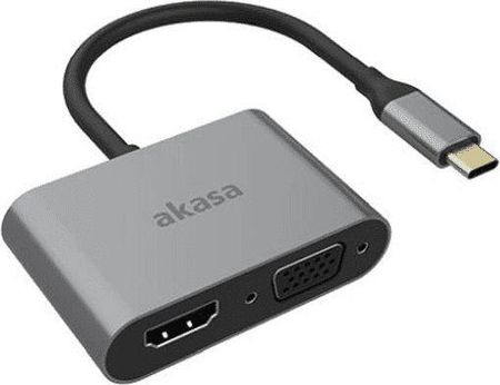 AKASA AKASA AKASA ADAPTER USB NIE USB-C HDMI VGA SREBRNY (AK-CBCA23-18BK)