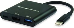 CONCEPTRONIC CONCEPTRONIC CONCEPTRONIC ADAPTER USB USB-C HDMI + USB-C + USB CZARNY