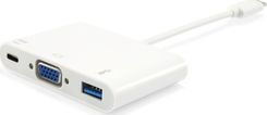 EQUIP EQUIP ADAPTER USB USB-C VGA + USB BIAŁY