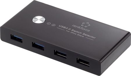 RENKFORCE RENKFORCE PRZEŁĄCZNIK USB 3.2 GEN 1 (USB 3.0) + HUB RF-SHB-200 4 PORTY CZARNY (RFSHB200)  (RFSHB200)