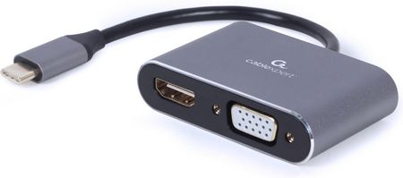 GEMBIRD  ADAPTER USB-C 3.0 MĘSKI DO HDMI LUB VGA ŻEŃSKI (AUSB3CHDMIVGA01)  (AUSB3CHDMIVGA01)