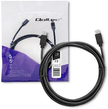 QOLTEC QOLTEC KABEL USB 2.0 TYP C MĘSKI | USB 2.0 TYP C MĘSKI | 2M |  (52345) CZARNY (52345)
