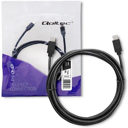 QOLTEC QOLTEC KABEL USB 3.1 TYP C MĘSKI | USB 3.1 TYP C MĘSKI | 1.4M |  (52350) CZARNY (52350)