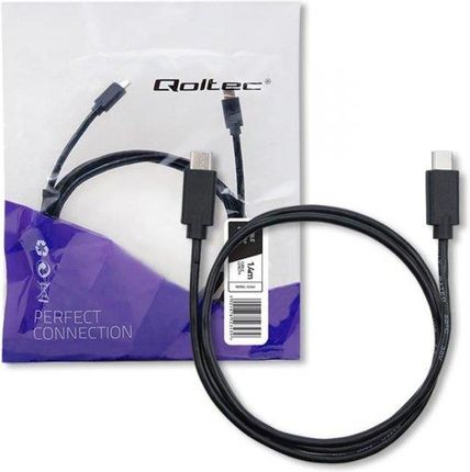 QOLTEC QOLTEC KABEL USB 2.0 TYP C MĘSKI | USB 2.0 TYP C MĘSKI | 1.4M | CZARNY (52343)  (52343)