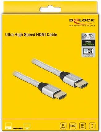 DELOCK UHS HDMI 48GBPS 8K 60HZ 2.0M SILVER - (85367) (85367)