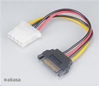Akasa kabel SATA redukce napájení na 4pin Molex, 15cm, 2ks v balení (AKA)