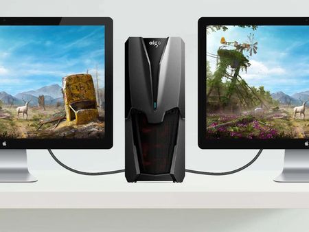ALOGY KABEL ZE ZŁĄCZEM ALOGY 2X DISPLAY PORT DP 1.4 8K 30AWG DO TV PC 1M SZARY (45648UNIW) - zdjęcie 2