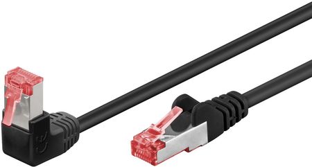 GOOBAY KABEL LAN PATCHCORD CAT 6 S/FTP CZARNY KĄTOWY 1X90ST. 1M CZARNY ()