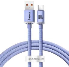 BASEUS KABEL USB DO USB-C  CRYSTAL, 5A, 1.2M (FIOLETOWY)  (03061617241519)