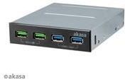 Akasa přední panel HUB 4 Port USB nabíjecí panel s dual Quick Charge 3.0 a dual USB 3.1 porty (AKA)