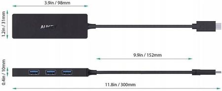 HUB USB Aukey HUB AUKEY USB CB-C64 Czarny - zdjęcie 4