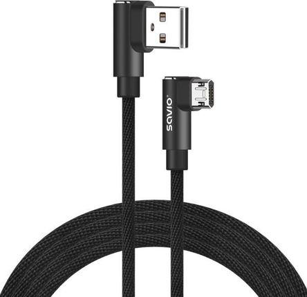 Savio Kabel z dwustronnym złączem USB A - micro USB Czarny 1m (CL-161)