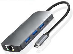 ALOGY ADAPTER ALOGY HUB 9W1 HDMI 4K RJ45 USB-C PD 3XUSB AV SD/TF/MICROSD SZARY (42673UNIW)