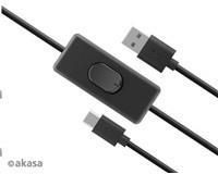 Akasa kabel USB-A 2.0 na USB-C, napájecí kabel se switchem (pro Raspberry Pi 4), 1.5m (AKA)