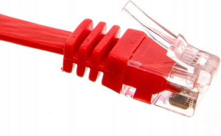 Kabel krosowy płaski patchcord U/UTP kat.6 czerwony 2m 96412 (10001236361)