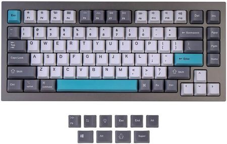 Keychron Keycaps - Q1 & K2 OEM Dye-Sub PBT Keycap Set - Grey White Blue (M202)