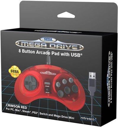 Retro-bit SEGA Mega Drive USB Crimson Red Nintendo Switch