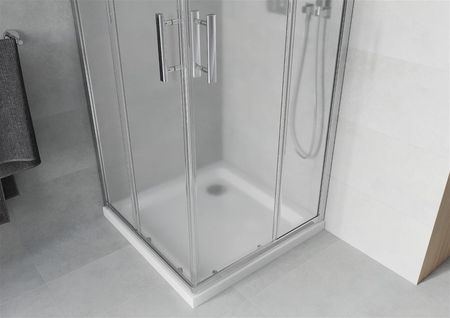 Mexen Rio 90x90cm Szron Chrom + Brodzik Flat Biały 860-090-090-01-30-4010 - zdjęcie 5