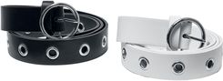 Zdjęcie Urban Classics - Synthetic Leather Eyelet Belt 2-Pack - Pas - czarny, biały - Puck