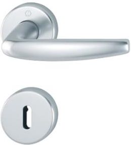 Hoppe Atlanta - klamka drzwiowa z okrągłym szyldem, kolor srebrny F1