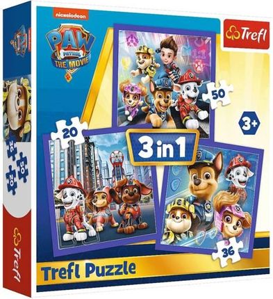 Trefl Puzzle 3w1 Psi Patrol Gotowy do akcji 34861