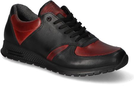 Sneakersy Pan 1592 Czarne/Bordo Lico