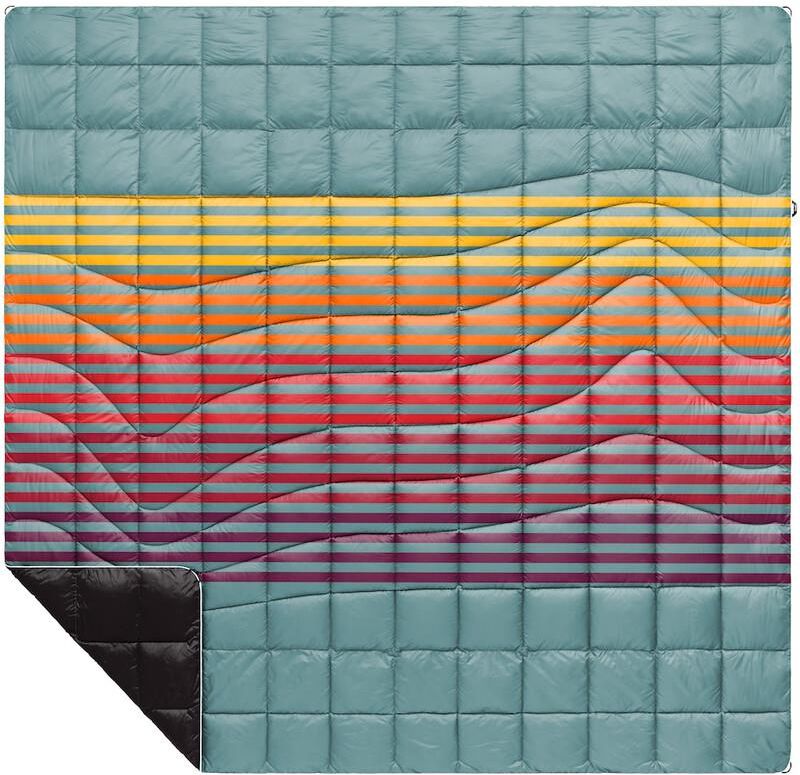 Rumpl Printed Nanoloft Puffy Blanket 2 Persons Niebieski Kolorowy