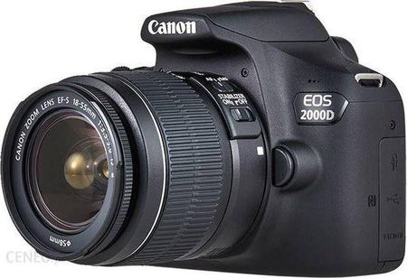 Canon EOS 2000D Czarny + Obiektyw 18-55 IS + Akumulator LP-E10 EU26  (2728C010)