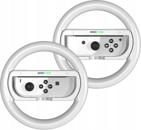 JYS 2x Kierownica + Uchwyt 2w1 do Nintendo Switch OLED i Nintendo Switch / Biały