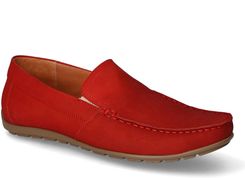 Zdjęcie Mokasyny Pan 1420 Czerwone Nubuk - Jedwabne