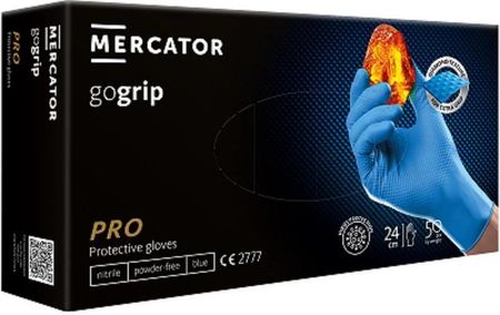Mercator Medical Gogrip Blue | Niebieskie Rękawice Nitrylowe Przemysłowe 50szt.