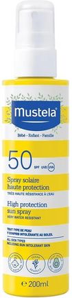 Mustela Spray przeciwsłoneczny wysoka ochrona SPF50 200ml